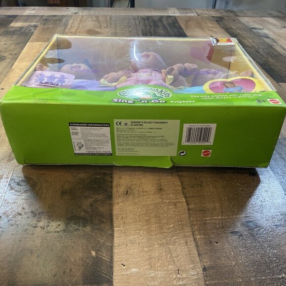 Mattel 2001 Cabbage Patch Kids Sing N Go Triplets 8.5" Baby Dolls & Carrier Rare - Picture 13 of 14